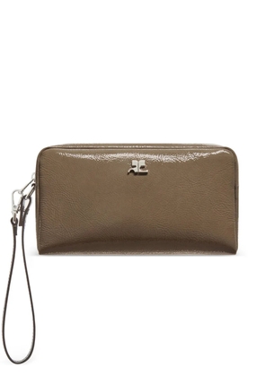Courrèges AC naplack beauty pouch - Brown