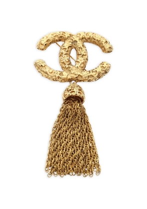 CHANEL Pre-Owned 1986-1988 Coco Mark tassel brooch - Gold
