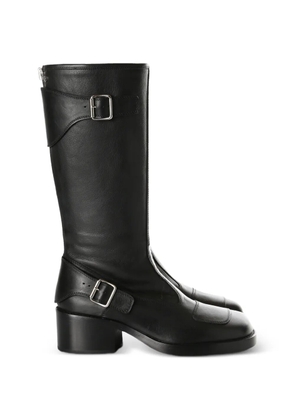 Ann Demeulemeester Balo buckle-detail knee-high biker boots - Black