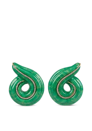 SILVIA FURMANOVICH diamond and marquetry spiral earrings - Gold