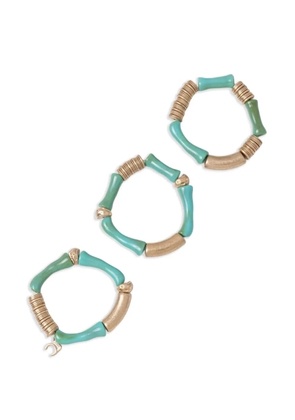 Lola Casademunt beaded logo-charm bracelets (set of three) - Gold