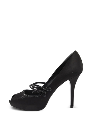 Louis Vuitton Pre-Owned embellished peep-toe pumps - Black