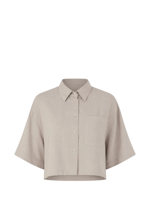 Brunello Cucinelli cropped short-sleeve shirt - Neutrals