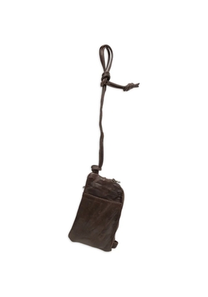 SOMMET Neck Pouch leather shoulder bag - Brown