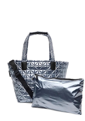 VeeCollective medium quilted metallic tote bag - Blue
