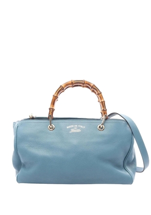 Gucci Pre-Owned 2016-2026 Medium Calfskin Bamboo Shopper satchel - Blue