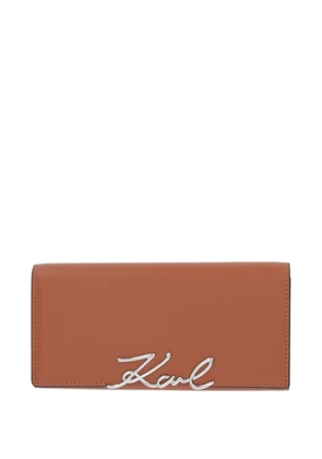 Karl Lagerfeld K/Signature continental logo-plaque wallet - Brown