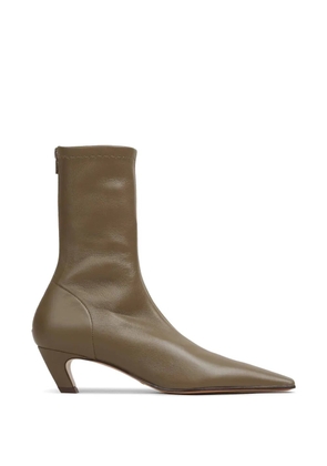 KHAITE Arizona square-toe ankle boots - Brown