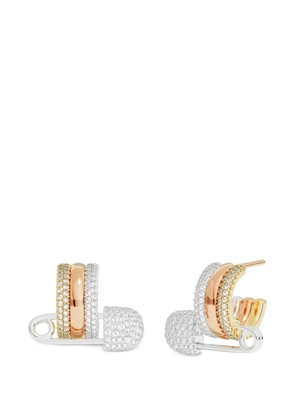 APM Monaco Tricolor Morse safety-pin earrings - Silver