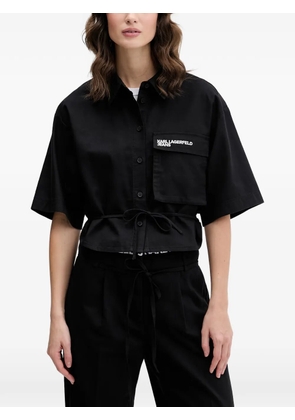 Karl Lagerfeld Jeans logo drawstring shirt - Black