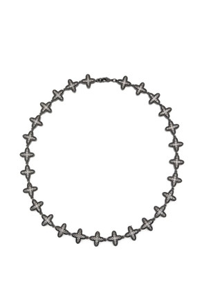 DARKAI crystal-embellished cross-link necklace - Black