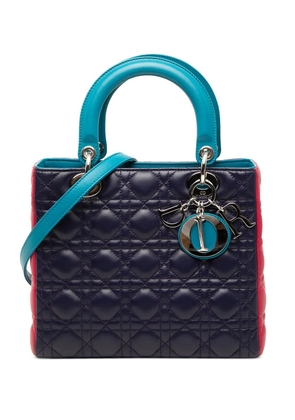 Christian Dior Pre-Owned 2011 Medium Tricolor Lambskin Cannage Lady Dior satchel - Blue