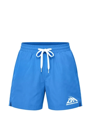 GODMADE logo-print drawstring swim shorts - Blue