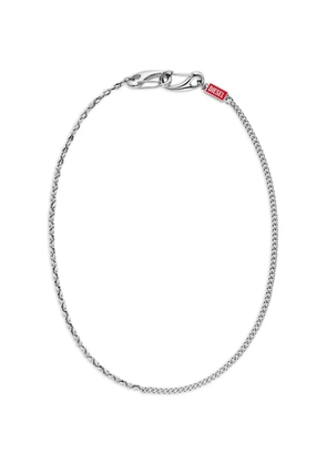 Diesel logo-plaque curb-link necklace - Silver