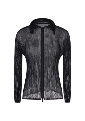 Issey Miyake pleated semi-sheer cardigan - Black