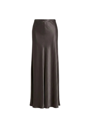 Alberta Ferretti satin-effect flared maxi skirt - Grey