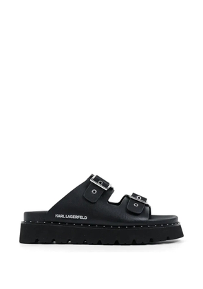 Karl Lagerfeld buckle-fastening platform slides - Black