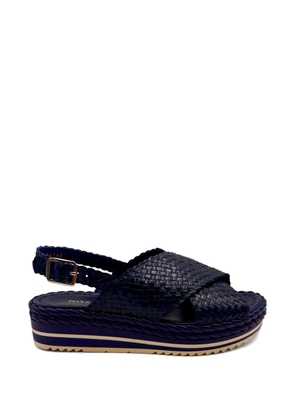 PONS QUINTANA Milan woven crossover sandals - Blue