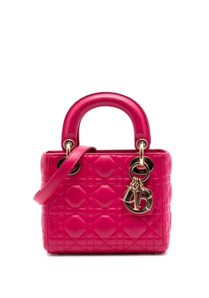 Christian Dior Pre-Owned 2013 Mini Lambskin Cannage Lady Dior satchel - Pink