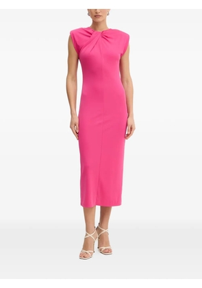 FRACOMINA twisted-neckline sleeveless midi dress - Pink