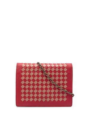 Bottega Veneta Pre-Owned 2012-2026 Nappa Intrecciato Wallet on Chain crossbody bag - Red