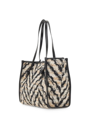 MARCELLA CLUB Marcella zebra-print jacquard shoulder bag - Black