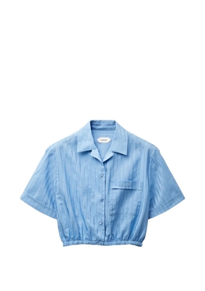 Versace jacquard cotton-silk crop shirt - Blue