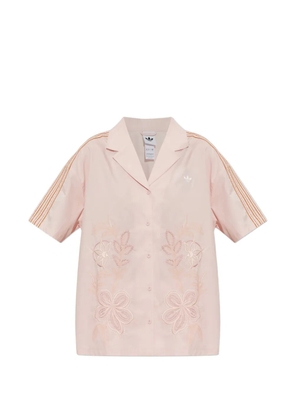 adidas floral-embroidered short-sleeved shirt - Pink