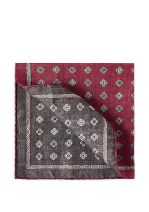 Brunello Cucinelli silk pocket square with medallion design - Red