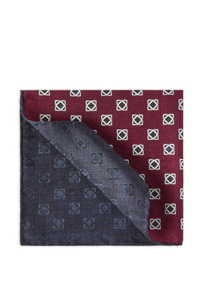 Brunello Cucinelli silk geometric-pattern pocket square - Red