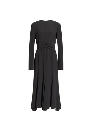 Alberta Ferretti ruched long-sleeve midi dress - Grey