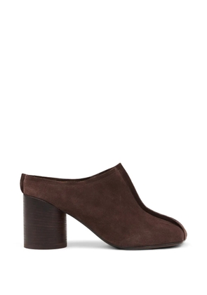 MM6 Maison Margiela Anatomic stitch-toe suede slippers - Brown