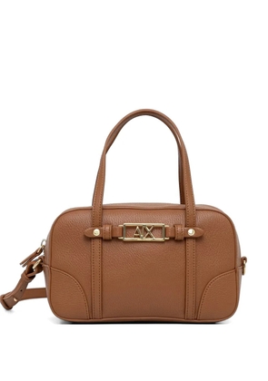 Armani Exchange logo-plaque tote bag - Brown