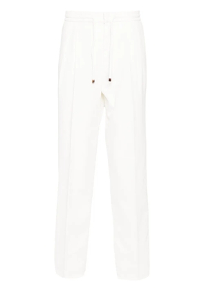 Brunello Cucinelli pressed-crease loose-fit trousers - White