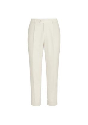 Brunello Cucinelli Sea Island cotton narrow wale corduroy trousers with pleat - Neutrals