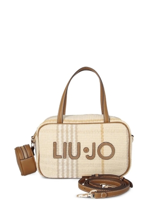 LIU JO logo-patch bowling bag - Neutrals