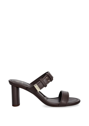 Armani Exchange buckle-detail block-heel sandals - Brown