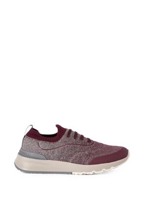 Brunello Cucinelli techno-cotton knit runners with heat-bonded details - Red