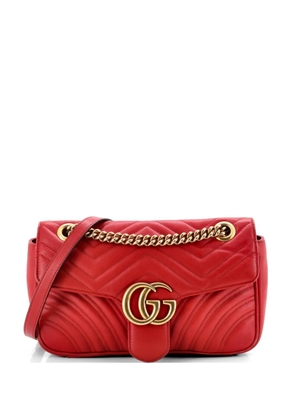 Gucci Pre-Owned GG Marmont Flap Bag Matelasse Leather Medium shoulder bag - Red