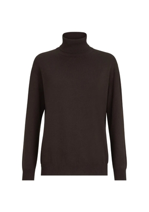 Brunello Cucinelli cashmere turtleneck sweater with Monili - Brown