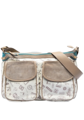 Loewe Pre-Owned 2006 160th Anniversary Suede Trimmed Canvas crossbody bag - Neutrals