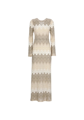 MC2 Saint Barth chevron-knit midi dress - Neutrals