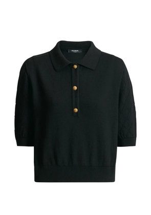 Balmain knitted 3-button polo - Black