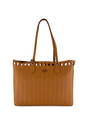 Valentino Garavani perforated leather tote bag - Brown