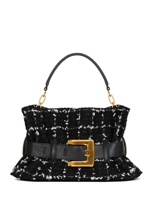 Balmain medium Anthem bag in tweed - Black
