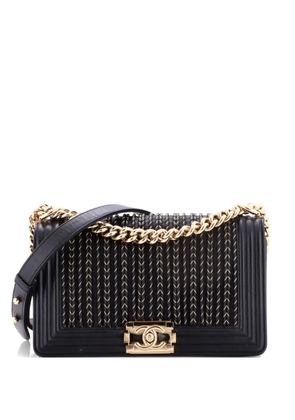 CHANEL Pre-Owned Boy Flap Bag Braided Woven Lambskin Old Medium shoulder bag - Black