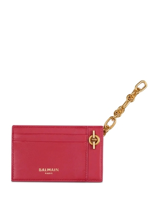 Balmain Pulse card holder in smooth leather - Red