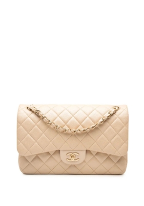 CHANEL Pre-Owned 2014-2015 Jumbo Classic Caviar Double Flap shoulder bag - Neutrals