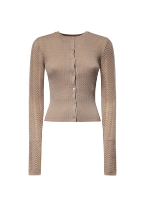 Acne Studios pointelle-knit chevron-sleeve cardigan - Neutrals