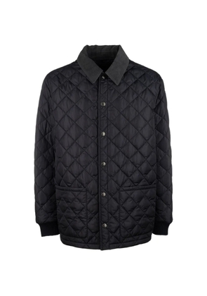 Prada diamond-quilted corduroy-collar jacket - Black